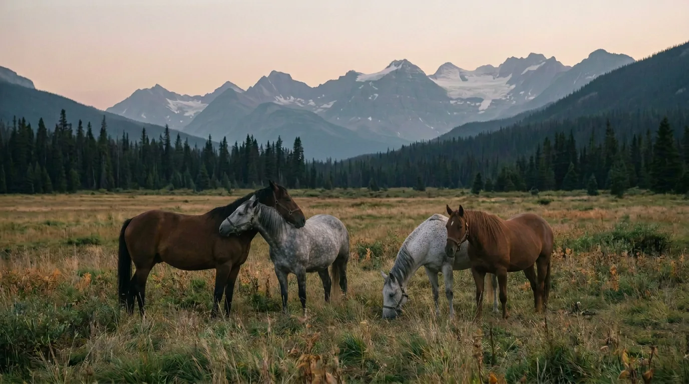 Chevaux en liberté, Little Mountain Ranch, Haute-Savoie